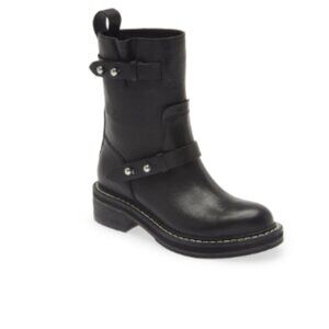 Rag & Bone Black Leather Moto Boots, size 7.5 / 37.5 EU